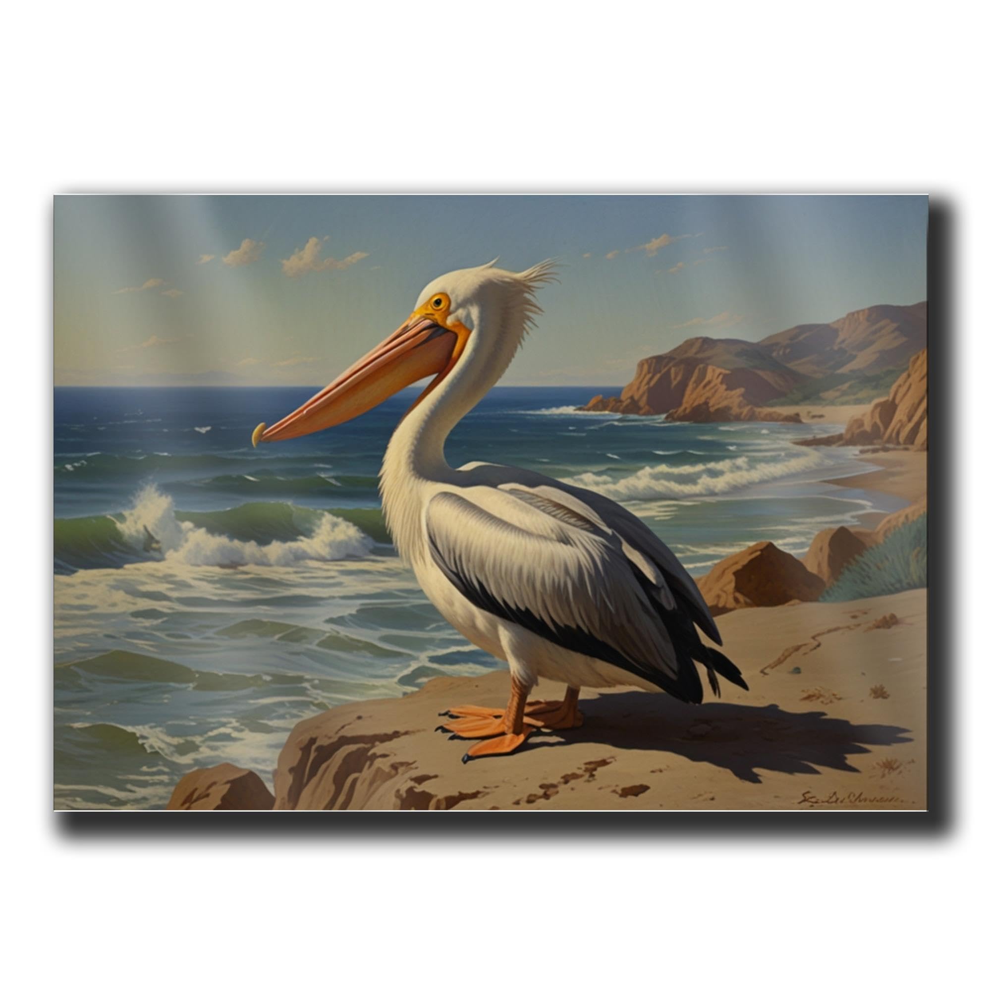 Amazon.com: Pelicans Poster Wall Art Print, Coastal Pelican Bird